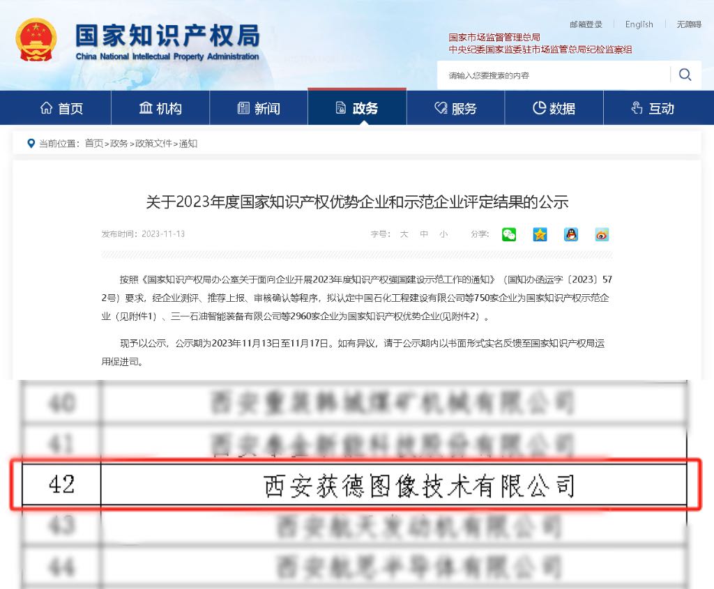 公司喜獲“國家知識產(chǎn)權(quán)優(yōu)勢企業(yè)”榮譽稱號